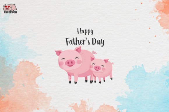 Charming Pig Clipart for Father's Day Designs