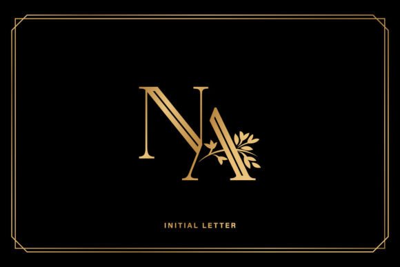 Elegant NA Initial Letter with Floral Designs for Timeless Branding