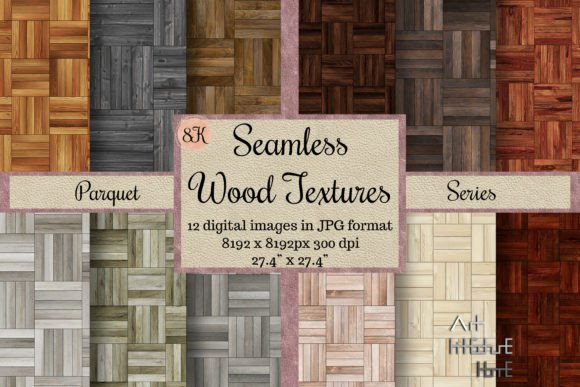 Elevate Your Designs with Seamless Parquet Textures, Square Wood