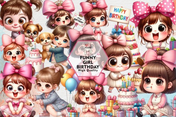 Funny Girl Birthday Clipart: Your Creative Toolkit