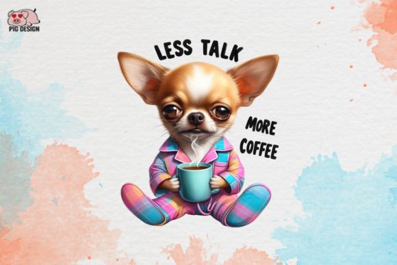 Less Talk, More Coffee Dog Clipart: A Designer's Asset