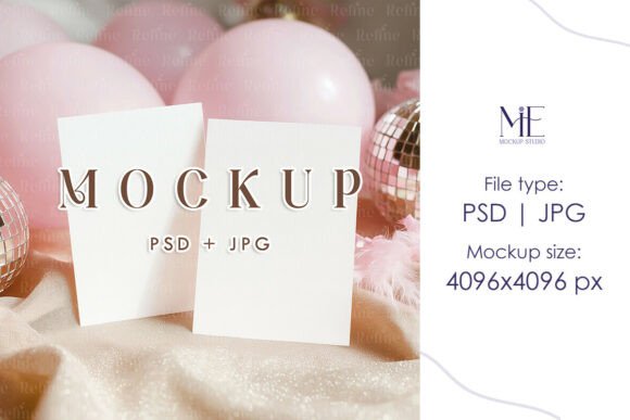 Pink Disco Invitation Mockup: Elevate Your Design Presentation