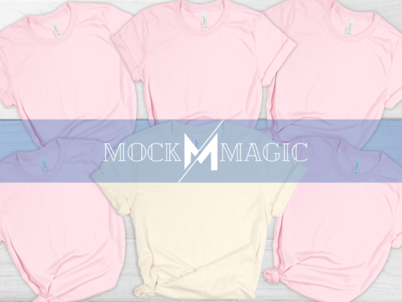 Pink & Natural Bella Canvas 3001 Mockup for Group Designs