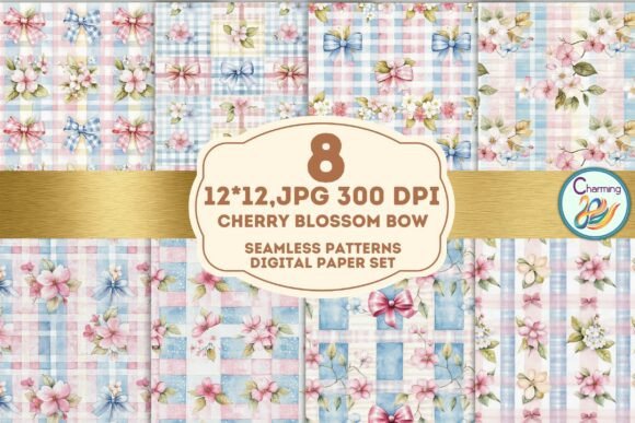 Seamless Paper: Cherry Blossom Bow Design