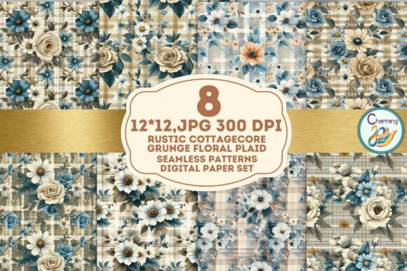 Seamless Paper: Rustic Floral Plaid for Authentic Design