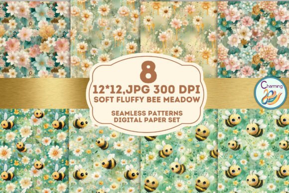 Seamless Paper: Soft Fluffy Bee Meadow