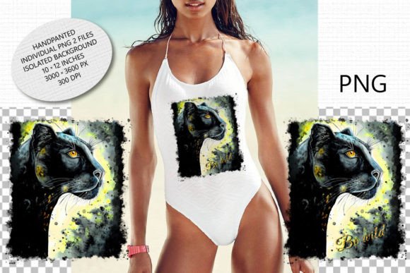 Watercolor Panther Sublimation: Bold & Artistic Design