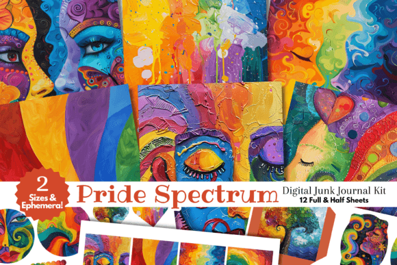 Whimsical Rainbow Pride Junk Journal: A Designer's Creative Asset